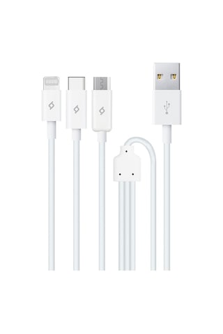 Ttec Trio Şarj Kablosu Type-c,lightning,micro Usb 120cm Beyaz - 2dk7521 1 Adet