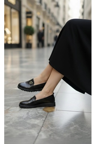 Geeta Ayakkabı Kadın Günlük Loafer Ayakkabı Siyah