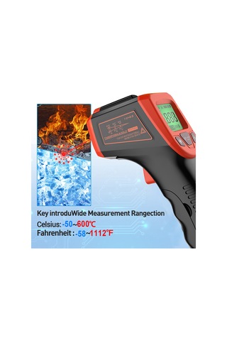 Gajeena Endüstriyel Enstrüman Gm320s: -50 C'den 600 C'ye Plastik Isı Ölçer Kırmızı