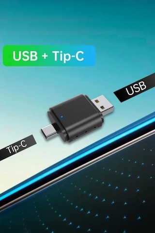 Torima Tab06 Mini 2in1 Kablosuz Carplay Usb Ve Type-c Uyumlu Araç Multimedya Dönüştürücü Adaptörü