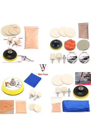 Neevoyu Araç Camı Çizik Tamiri Ve Parlatma Seti 8 Parça - Nötr Toprak Parlatma Tozu Ve Temizleme Araçları İçeren Profesyonel Kit