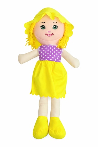 Kız Oyuncak Bebek Elbiseli Oyuncak Bez Bebek 50 Cm Bez Bebek Özel Yapım Premium Bebek 001