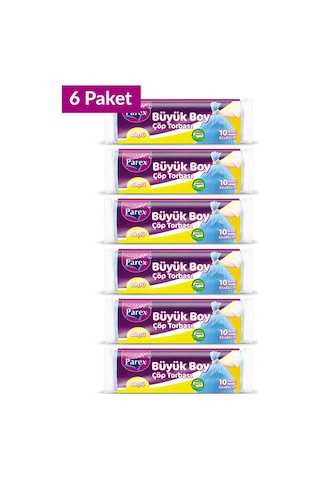 Güçlü Çöp Torbası Büyük Boy 10'lu 65 X 80 Cm 6 Paket