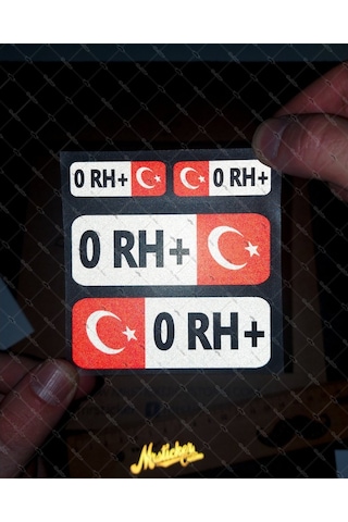 Bay Etiket Bt02 Reflektif 0 Rh Pozitif(+) Kan Grubu Sticker Seti
