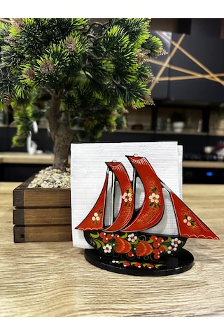 Olimp Suveniry Ahşap Kaideli Peçetelik Gemi 218890096 Gri