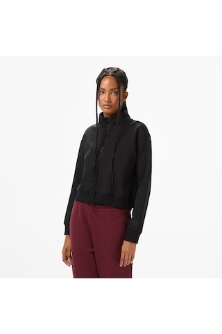 United4 Unıted4 Kadın Siyah Half Zip Sweatshirt Ft-wsd SiYAH