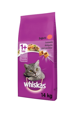 Whiskas Biftekli ve Havuçlu Yetişkin Kedi Maması 14 KG