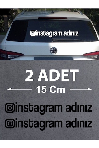 Kişiye Özel İnstagram Adresi Sticker - İnstagram Sosyal Medya Sticker - Araba Oto Motosiklet Karavan Sticker 00062 15 Cm