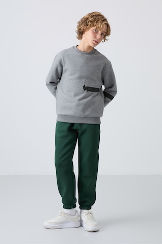 Tommy Life Çam Yeşil Pamuklu Kalın İçi Tüylü Yumuşak Dokulu Standart Fit Baskılı Erkek Çocuk Eşofman Alt - 112 Çam Yeşili