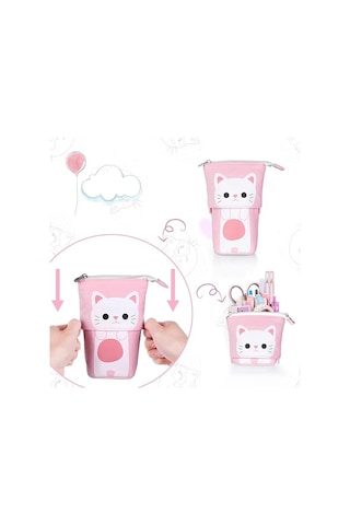 Teleskopik Kanvas Kalem Kutusu, 2 Mürekkepsiz Dolma Kalemli Ayaklı Kalem Kutusu, Erkek, Kız, Öğrenci Ve Ofis Malzemeleri İçin Kalem Kutusu Diğer