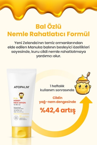 Çocuklar İçin Yoğun Nemlendirici Ve Besleyici Yüz Losyonu Atopalm Honey Face Lotion Kids