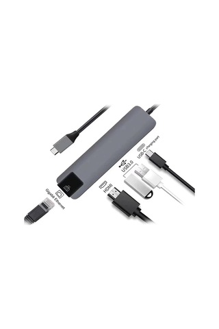 Usb 3.1 Type C To Hdmi 2xusb 3.0 Gigabit Ethernet Çevirici Dönüştürücü Adaptör