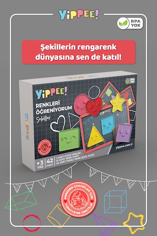 Renkleri Öğreniyorum Şekiller Renk Eşleştirme Oyunu 42 Parça