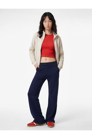Koton Slim Fit Modal Karışımlı İspanyol Paça Pantolon Lacivert 6sal40098ık