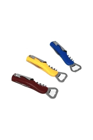 Çok Amaçlı Ve Kullanışlı Metal Tirbişon - Açacak 4 Fonksiyonlu Açık Lacivert