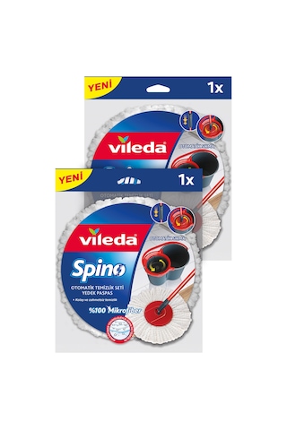 Vileda Spino Yuvarlak Mikrofiber Yedek Paspas 2'li Paket