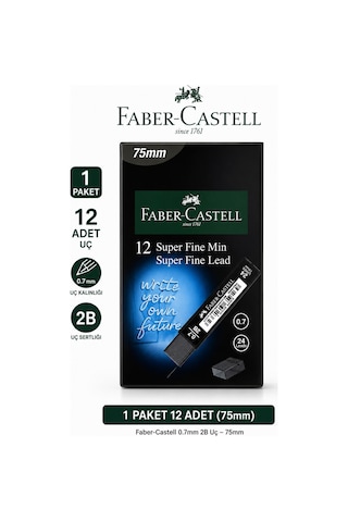 12 Adet Uç 0,7 Min 2b 75 Mm 1 Paket Faber-castell
