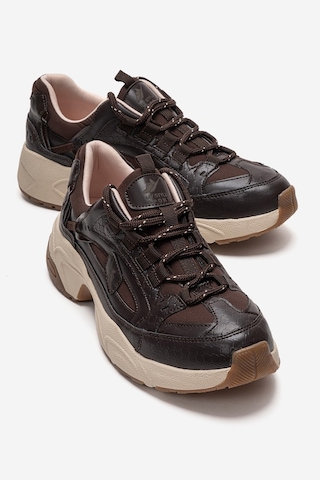 Luvishoes Letty Kahverengi Baskı Scuba Kadın Spor Ayakkabı