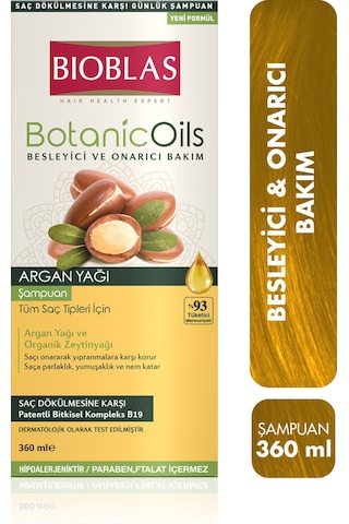 Bioblas Botanic Oils Argan Şampuan 360 Ml Besleyici, Onarıcı, Argan Yağı