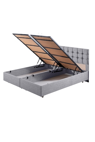 Venedik İkili Set, Venedik Çift Kişilik Baza Başlık Seti Açık Gri 150 x 200