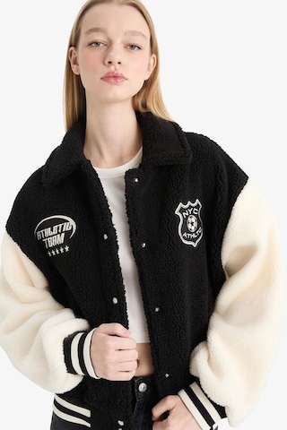 Defacto Coool Oversize Geniş Kalıp Polo Yaka Pelüş Bomber Ceket E9837ax25wnbk81 Siyah