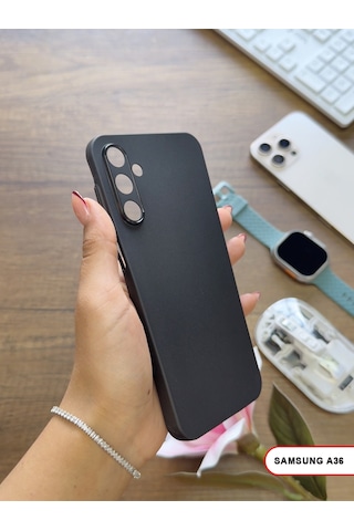 Samsung Galaxy A36 Uyumlu Süper İnce Mat Ultra Thin Silikon Kılıf Siyah