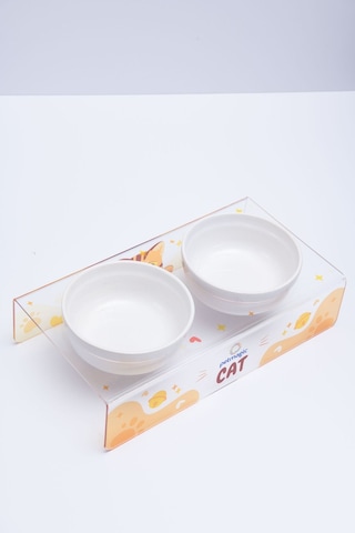 Petmagic Akrilik Pleksi Evcil Hayvan Renkli Seramik Kaseli Mama Su Kabı Şeffaf Cat