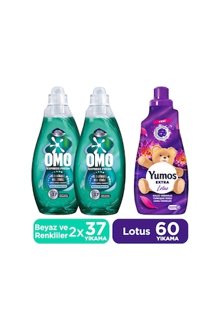 Yumoş Yumuşatıcı Lotus 1440 Ml X1 Omo Express Fresh Kötü Koku Karşıtı Beyaz Ve Renkliler 1480 Ml X2 Diğer