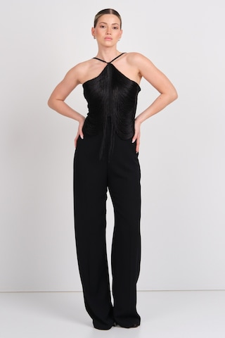 Explosion Kadın Püskül Detaylı Boyundan Bağlamalı Abiye Tulum 2283 Siyah Siyah