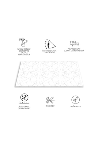 Tink Kendinden Yapışkanlı Mermer Desenli Panel Silver Desen 82x122 Cm 1m2 1 Adet