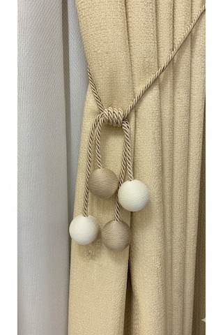 Modern Sarım 4 Toplu Braçol Kornişe Takmatik Ipli Tavan Perde Aksesuarı Vizon - Krem