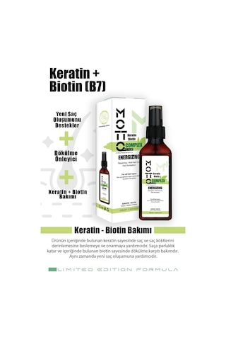 Motto Plus  Keratin Biotin Özlü Dökülme Karşıtı Ve Saç Yoğunlaştırıcı Üst Düzey Bakım Yağı 100 ML