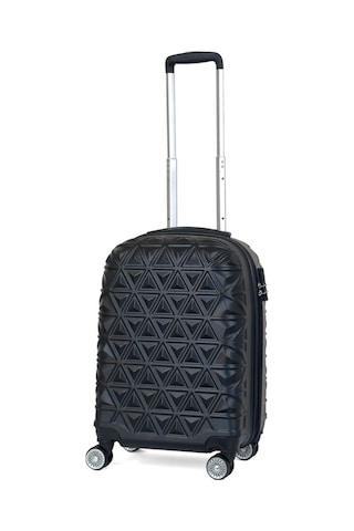 Reymond Luggage Piramit Desen ABS Seyahat Valizi, Canyon Serisi, Siyah - Kabin Boy Siyah