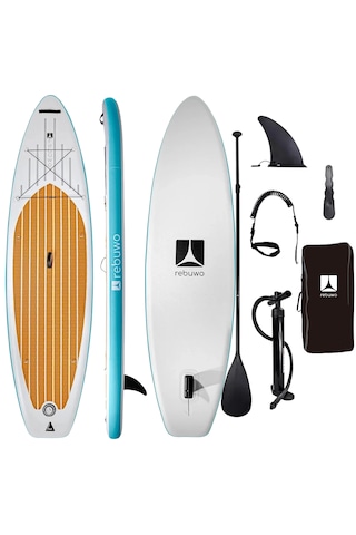 Rebuwo Sup Şişme Sörf Tahtası Stand Up Paddle Board Mavi