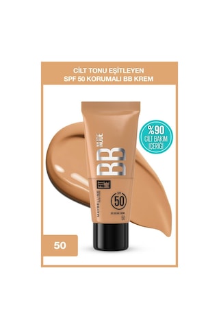Fit Me Nude Cilt Bakımı Etkili Nemlendirici Spf50 Bb Krem - 50 3600531712808-10784