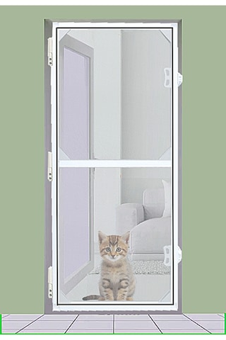 Menteşeli Yırtılmaz Kapı Kedi Sinekliği Pet Tül Antrasit 90x210 Cm. Özel Ölçü Verebilirsiniz. En 90'a Kadar / Boy 210'a Kadar