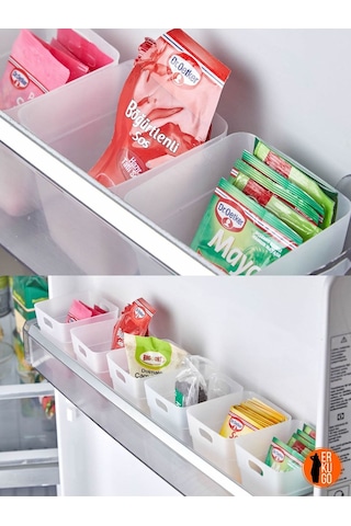 6 Adet Buzdolabı Kapak Içi Düzenleyici Organizer 6'lı Buzdolabı Içi Düzenleyici Ve Banyo Organizeri Şeffaf