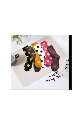 Worthy Socks 6 Çift Kadın Çok Renkli Puantiyeli Soket Çorap