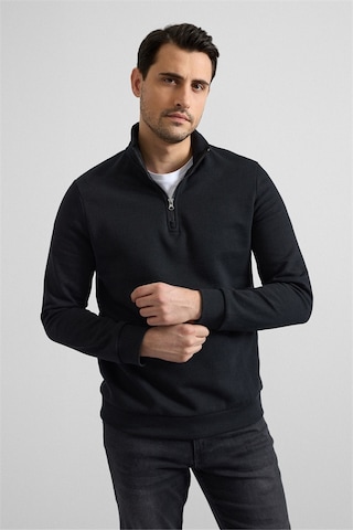 Süvari Siyah Regular Düz Yarım Balıkçı Yaka Sweatshirt Ssw2013700001-s09 Siyah