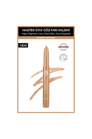 Alix Avien Suya Dayanıklı 11 Saat Kalıcı Yoğun Pigmentli Kremsi Göz Kalem Farı Master Stay 03 Peachy Gloss