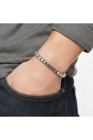 Premium Arnavut Çelik Zincir Bileklik 6mm Köşeli 3183czb2d5 - 20 Cm - Altın Renk Altın