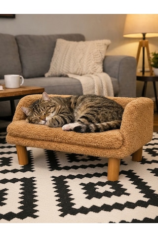Kedi Evi, Kedi Koltuğu, Kedi Yatağı, Kedi Oyun Ve Dinlenme Yeri , Kahverengi Renk