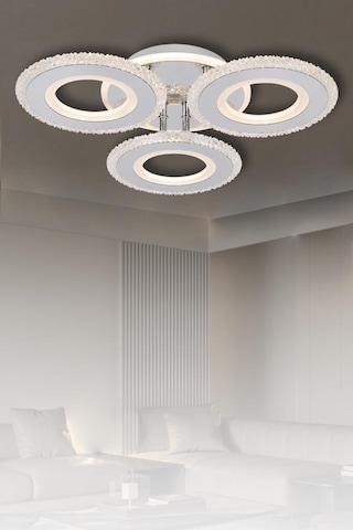 Eray Aydınlatma T001-3 Krom Kumandalı Led Avize Krom