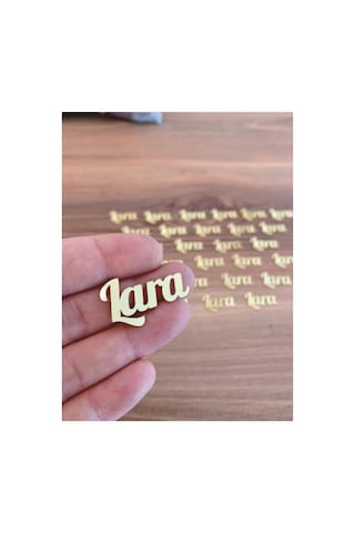 Pleksi Isim Etiket 5cm Isimli Gold Gümüş - 30 Adet Altın - Gümüş
