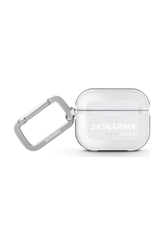 Apple Uyumlu AirPods 3.nesil Kılıf Skinarma Transparan Mat Tasarım Kinzoku Kılıf Beyaz