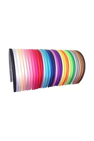 Willowhaven 30/10 Adet Moda Renkli Full Coverage Saten Kurdele Saç Bandı Dıy Saç Aksesuarları Rastgele Renk Karışımı 10 Adet