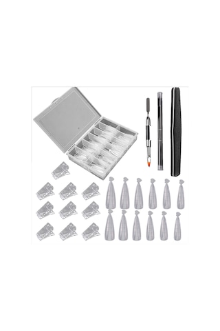 Reedark 132 Parça Tırnak Uzatma Seti: 120 Adet Farklı Boy Tırnak Formu, 10 Adet Tırnak Klembi, 1 Adet Çift Uçlu Fırça Ve 1 Adet Tırnak File