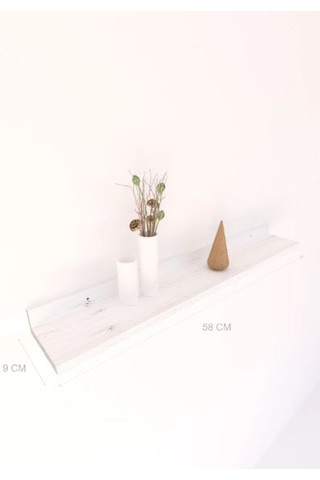 Xyz Duvar Rafı , Beyaz Raf , Ahşap Raf 58 Cm