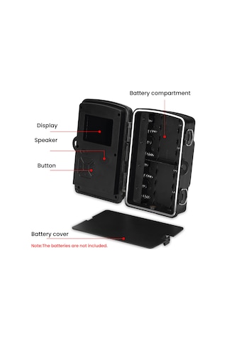 Ranyeek Dış Mekan Gözlem Kamerası, 1080p Hd Video, Gündüz/gece Kullanıma Uygun, Ip66 Su Geçirmez, 0.7sn Tetik Süresi, 2.0 İnç Tft Ekran, 12 Dil Seçeneği Çok Renkli