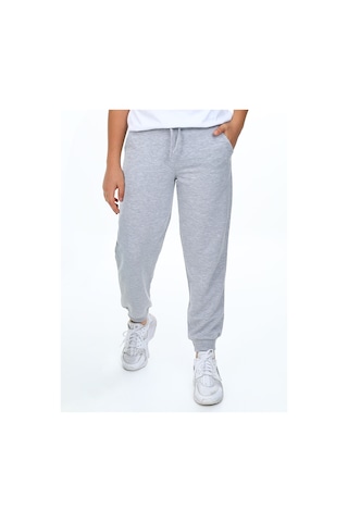 Denokids Unisex Kız Erkek Çocuk Gri Melanj Basic Eşofman Altı Renkli Gri Melanj